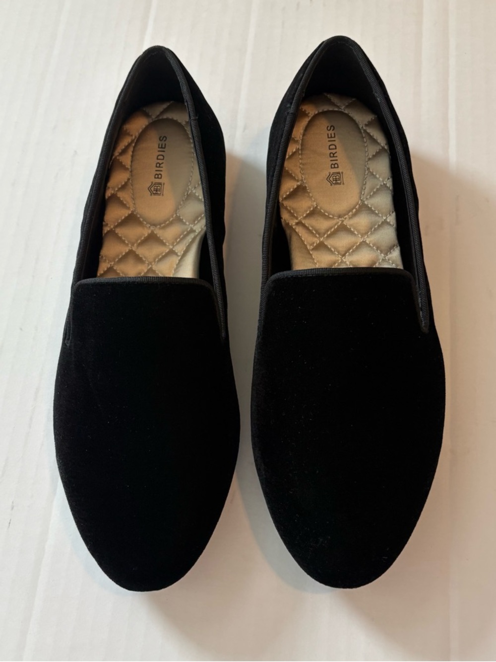 BIRDIES Starling Flat Slip On Comfort Shoes Loafer Size 8 Black Velvet